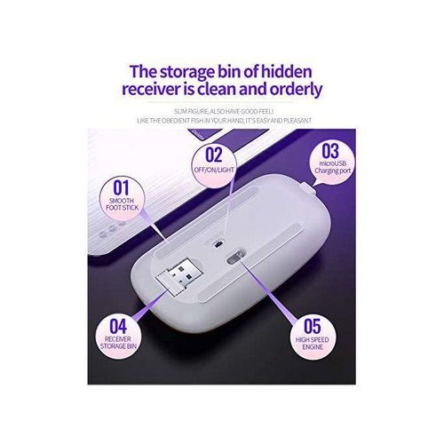 Generic Wireless Bluetooth RGB Backlit Mouse Ergonomic Rechargeable USB Mice for PC Laptop iPad Tablet Computer Gaming - image 8