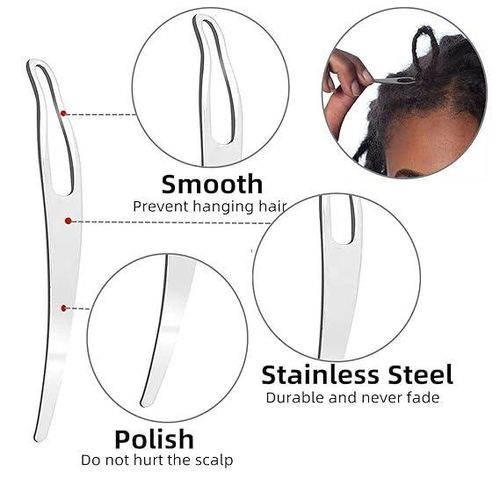 product_image_name-Generic-Dreadlocks Value Pack Tool Set Includes 2pcs dreadlocks crochet hooks,2pcs latch hook crochet needles,2pcs interlocking tools,1pcs rattail comb and 100pcs mini rubber bands,for Braid Craft Hair, Dreadlocks Hair ..-2