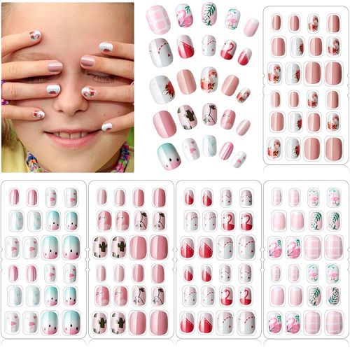  120 Pieces Press on Nails Children Fake Nails