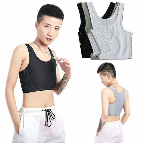 Women Corset Chest Binder Tank Tops Sleeveless Vest Breast Tomboy Undershir