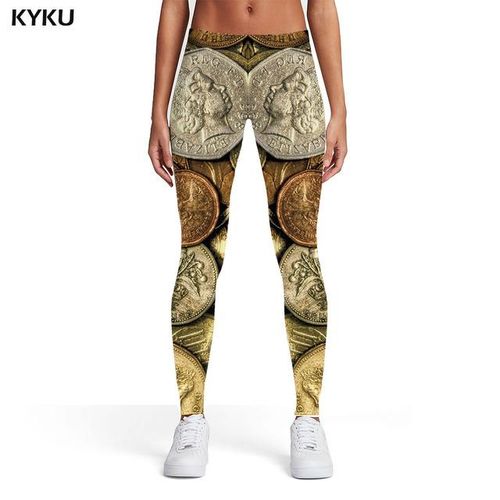 Generic Kyku Gold Leggings Women Colorful Leggins Street Sexy Trousers Womens Leggings Pants Fitness Slim Summer Ladies Jumia Nigeria