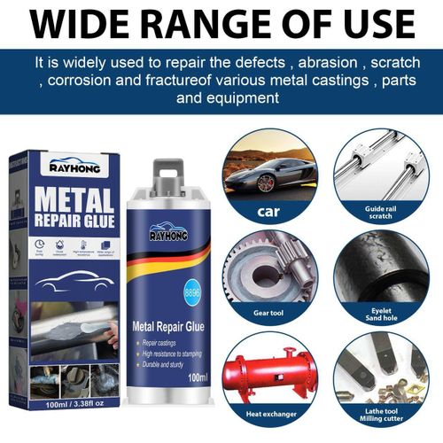 product_image_name-Generic-Metal Repair Glue Paste High Temperature Glue Instant Cold Welding Super Glue, Industrial AB Caster Glue High Strength Bonding Sealant Strong Casting Welding UV Activation,& Metal Bonding Gel for Iron,Repairs-Strong Adhesive for DIY,Hobbyists,Metalwork-2