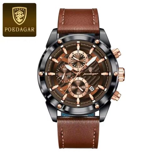 product_image_name-POEDAGAR- Superior Premium Brown Chronograph Designer Wristwatch For Legends-1
