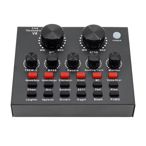 product_image_name-Generic-V8 Sound Card Audio Interface External USB Live Broadcast Microphone Sound For Computer Pc Mobile Phone Singing -5