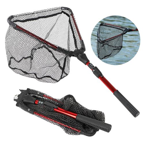 Generic High-performance Fishing Net Portable Foldable Fishing Net for  Outdoor Red