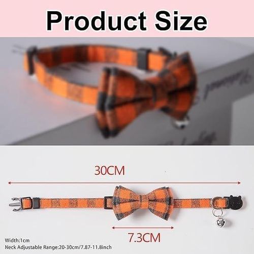 product_image_name-TD-Cat Bowtie Collar 1.0cmx20-29cm Orange-2