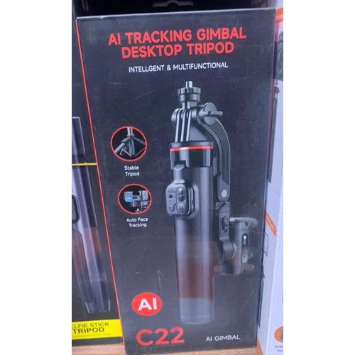 product_image_name-Generic-C22 AI Auto Tracking Tripod Stand With 360° Rotation & Bluetooth Remote – Selfie Stick Phone Holder-2