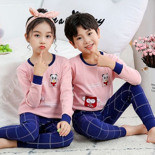 Generic Teen Pajamas For 2 To 14 Years Cotton PN12_2-3T (90-100cm)