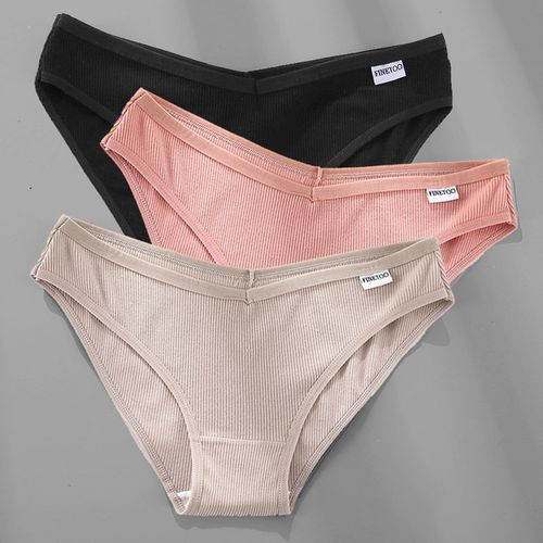 Fashion 3PCS/Set Cotton Underwear Women M_2XL Comfortable Panties Ladies  Plus Size Underpants Solid Color Briefs Female Lingerie(#4pcs Set 22)