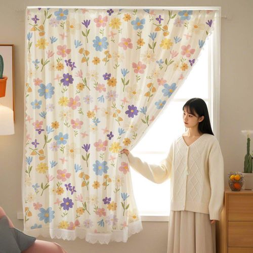 Generic 2PCS Punch-free Velcro Blackout Curtain For  Bedroom Window Curtains - image 4