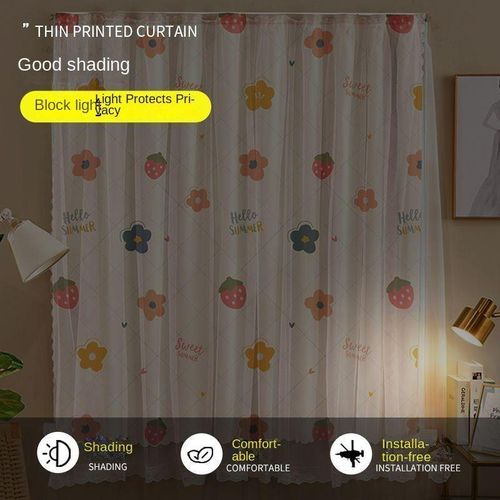Generic 2PCS Punch-free Velcro Blackout Curtain For  Bedroom Window Curtains - image 7