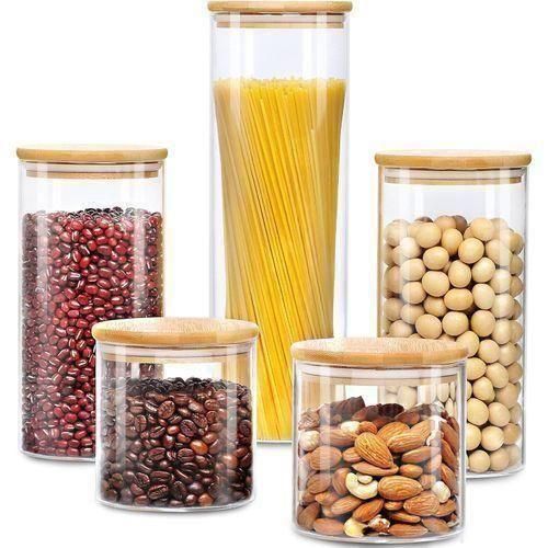 product_image_name-Generic-Glass Spaghetti Cereal Storage Jars- With Bamboo Lid-1