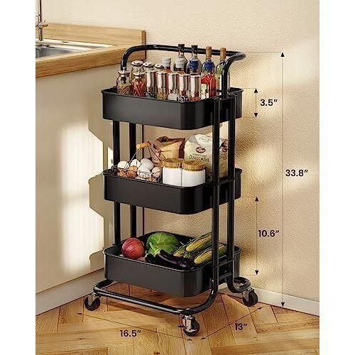 product_image_name-Generic-Multi-Purpose Steel Trolley Shelves - 3 Layers Rolling Cart-1