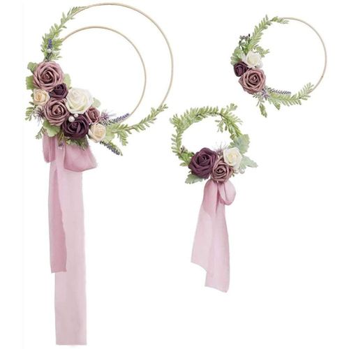 Generic Metal Floral Hoop Wreath Macrame Rings For Wall Hanging