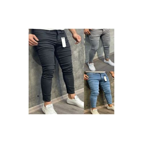 product_image_name-Fashion-3 In 1 Quality Stock Jeans Trouser For Men Black, Blue And Ash-1