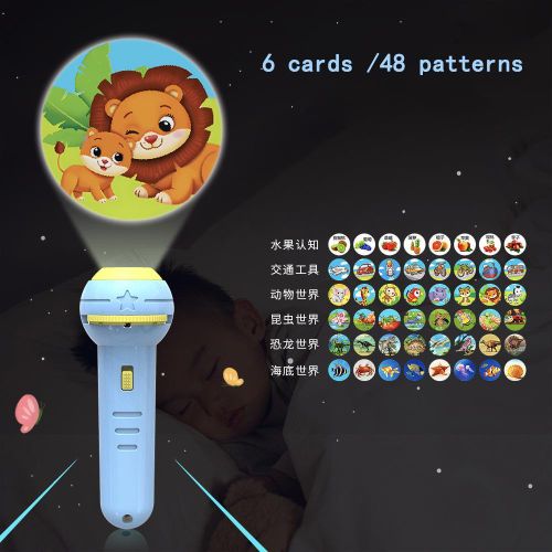 product_image_name-Generic-Children's Fun Flashlight Pro-jector - 6 cards /48 patterns-1