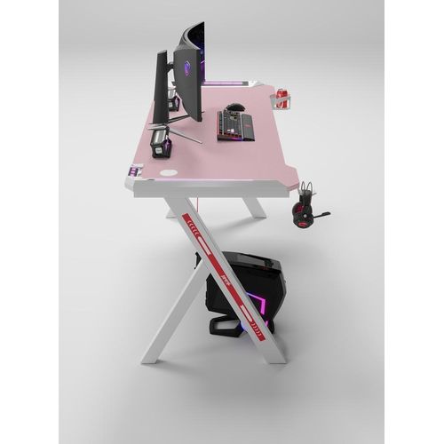 product_image_name-Generic-Modern Y Shaped RGB Led Lights Gaming Table 1.2Mtr (PINK)-3