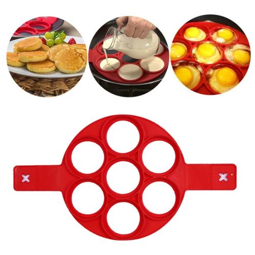 7 Holes Silicone Pancake Maker Nonstick Mold Egg Ring Maker Kitchen  Accessories