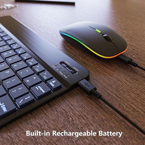 Generic Rgb Wireless Bluetooth Keyboard & Mouse Set - Black - image 3