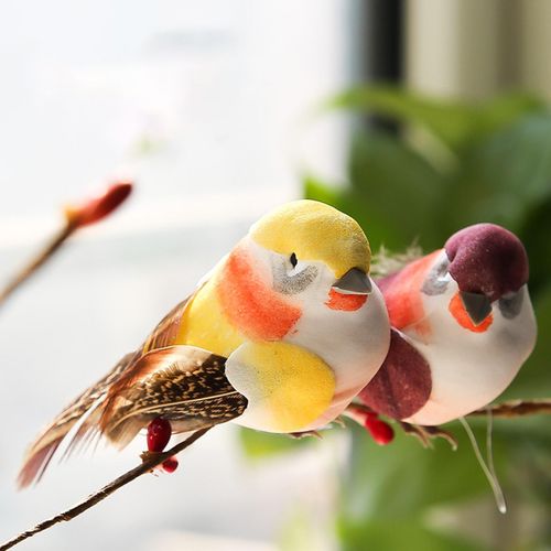 Toys for Kids, 12pcs Feather Birds Artificial Foam Birds Outdoor