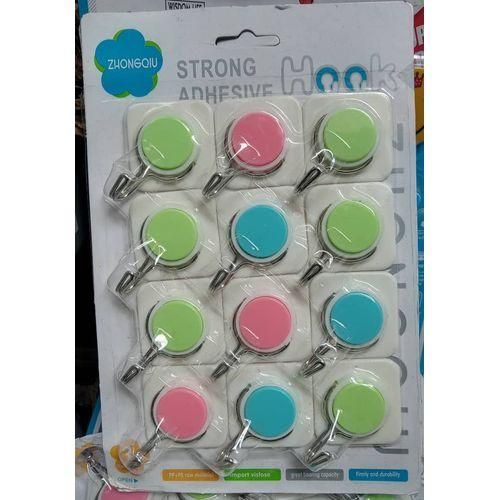 product_image_name-Generic-12 Self-adhesive Hook, Wall, Kitchen, Bathroom, Door Stick-1