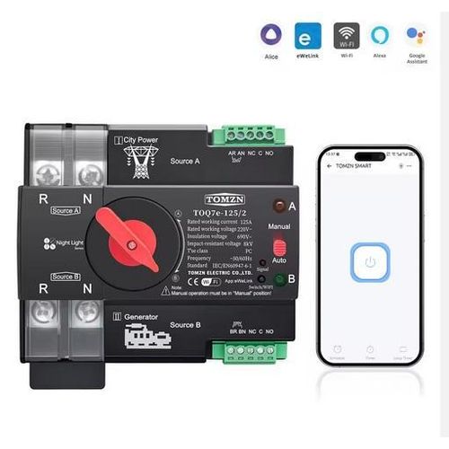 Tomzn ATS WIFI Smart ATS 4P 220V AC Dual Power Automatic Transfer Switch Uninterrupted Remote Control 125A eWelink - image 6