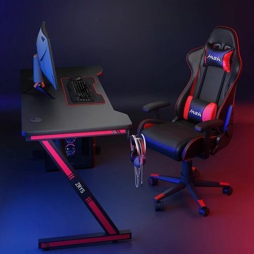product_image_name-Generic-Office/Gaming Chair With Table For Laptop/desktop- Black-1