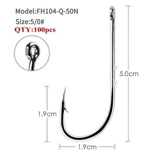 Generic Long Shank Hooks For Fishing 100pcs 1/0-6/0 High Carbon Steel Sharp  Barbed Offset Narrow Bait Hook Fishing Tackle Accessories