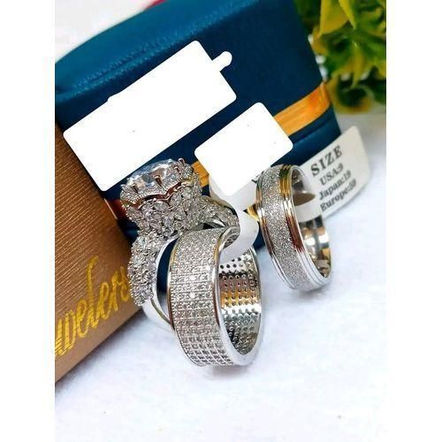 product_image_name-Fashion-Diamond Whisper Silver Wedding Ring Set (Non Fading)-1