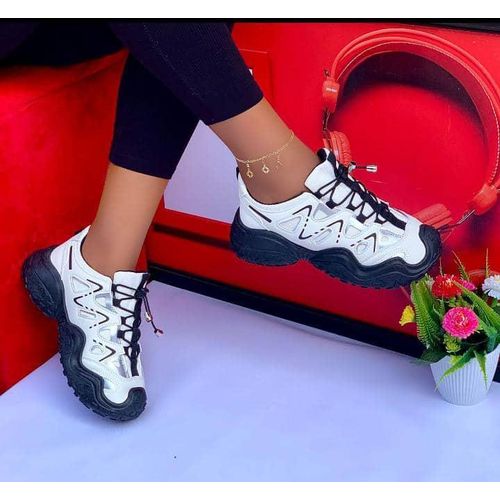 product_image_name-Fashion-Chunky White Sport Sneakers-1