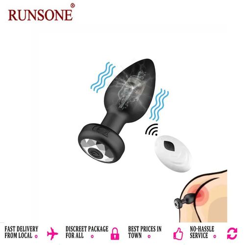 vibration in pelvic area male RUNSONE Smart Anal Plug Vibrator Wireless Remote Control