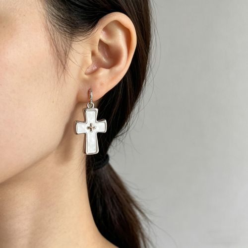 Fashion Cross Drop Earrings – Versatile Silver-Tone Statement Earrings - image 2
