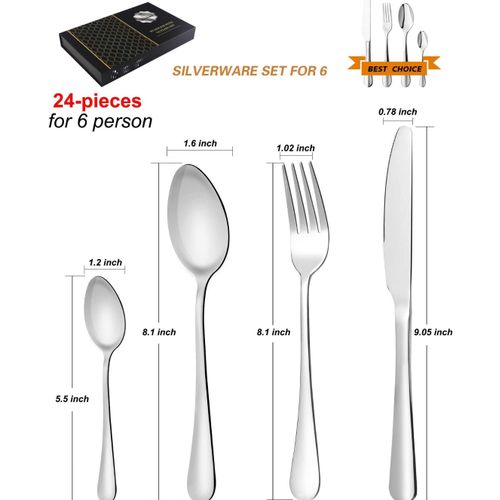 product_image_name-Generic-Set Of 24pcs Silver Plated Cutlery Spoon Fork And Knife-2
