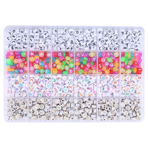 White Square Letter Beads 6mm Acrylic Alphabet Loose Beads Jewelry