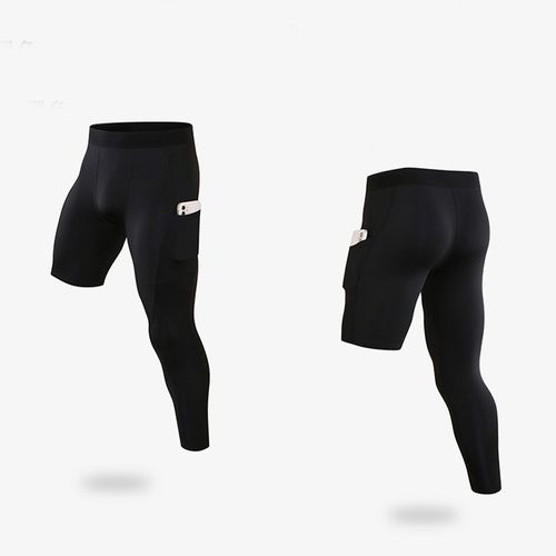 Generic Men's One Leg Compression Pants 3/4 Single Leg Tight Basketball  Sports Pants