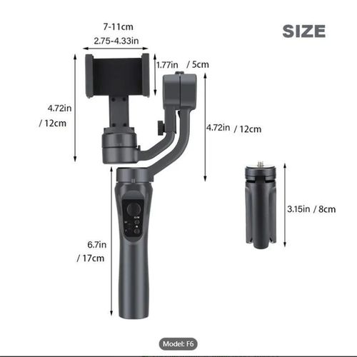 Generic F6 3-Axis Gimbal Handheld Stabilizer Action Camera Holder Anti Shake Video Record Smartphone Gimbal Stabilizer - image 6