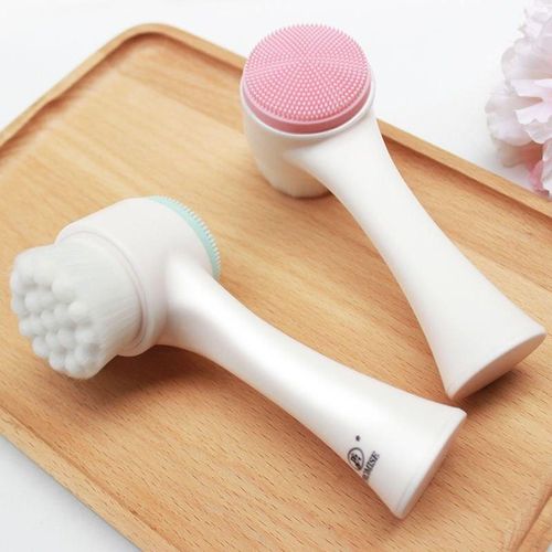 product_image_name-Generic-DOUBLE SIDED  3D MANUAL SOFT SILICONE FACIAL CLEANSING BRUSH white -3