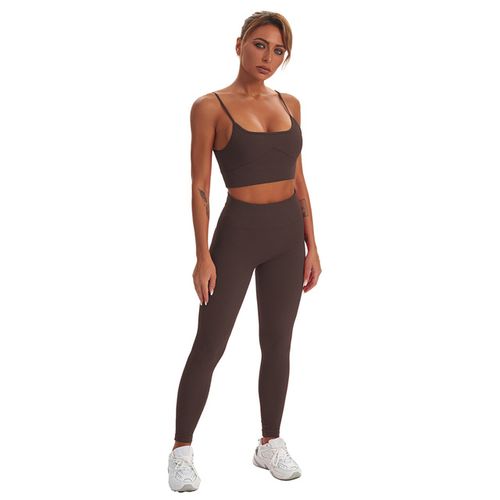 Women's Yoga Suit Pants 2pcs Set Leggings Crop Top Seamless Sports