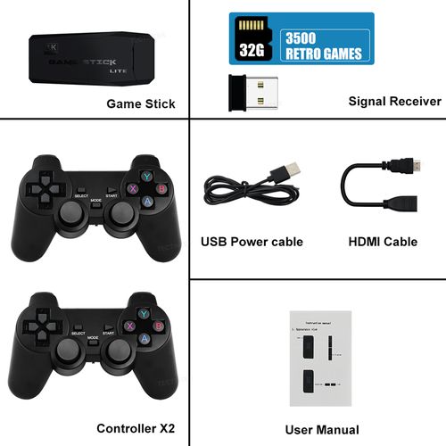 Game Stick 4K, original, 10000 + Jogos, Console, 2.4G, Dual Handle Sem –  Minha loja