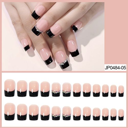 FRENCH TOE FAKE Nail with Heart Short Press on Nails for Nail Art Decor  24pcs £4.79 - PicClick UK