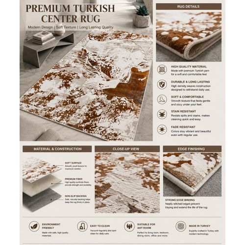 Generic 4by6" FEET Luxury Wave Turkish Center Rug - image 2