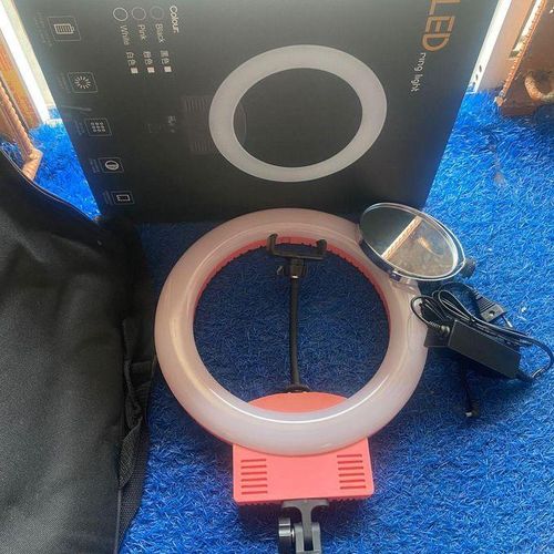 Generic 12 inches Ring light with Mirror, Bag, Battery space, and light stand - image 3