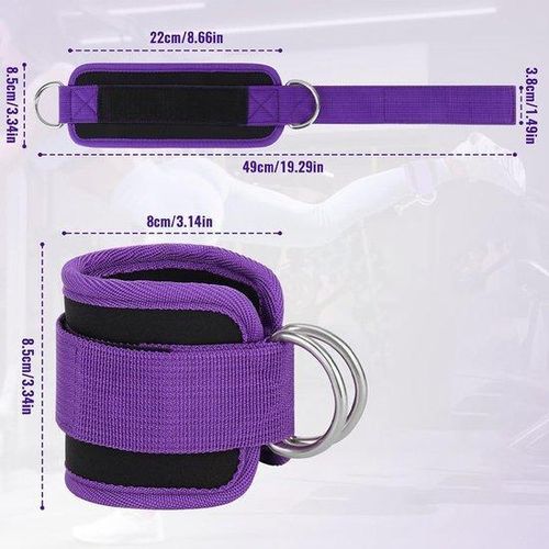 Generic 2pc Strap Cable Hine Resistance Band Adjustable Comfortable Ankle Cuff Glutes Kickbacks, Leg - image 5