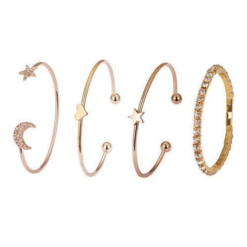 Fashion 4Pcs/Set Women Bracelets Women Jewelry Fashion Accessorries-Gold