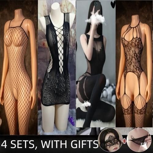 silicone sex toy BABYDOLL SEXY WOMAN HOT LINGERIE WHITE WITH MESH SOCKS MATCHED UNDERWEAR  WHITE main image 1