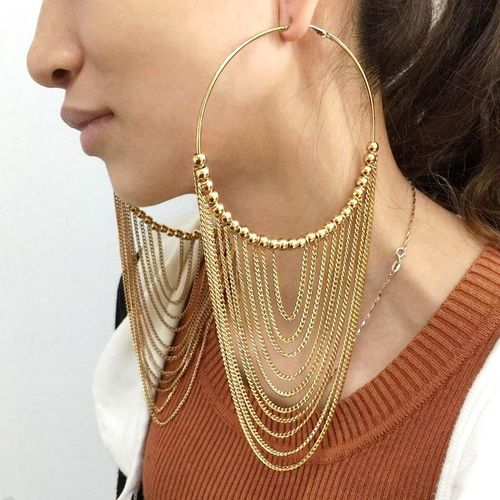 Chain tassel earrings  Fashion Earring  The Fine World  The Fineworld