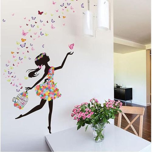 product_image_name-Generic-Birdcage Girl Children Room  Home Decal Flower Wall Sticker-1