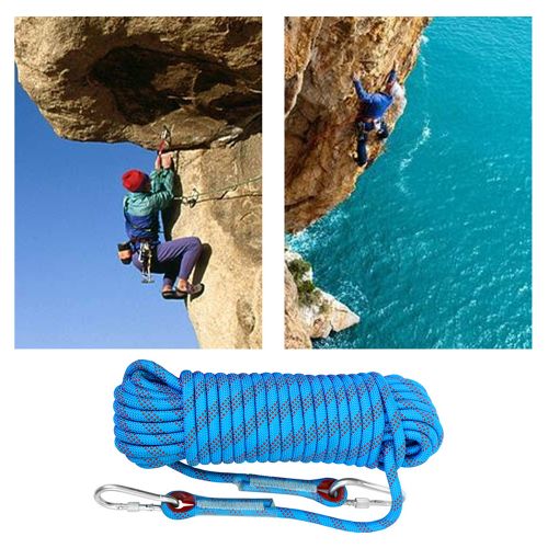 TOMSHOO 10mm Rock Climbing Rope 10M/20M/30M Outdoor Static