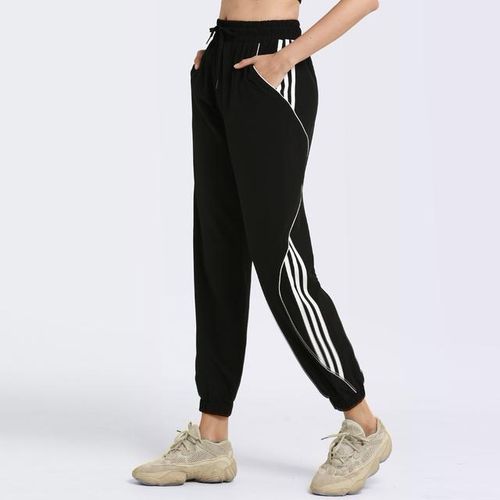Generic F.dyraa Gothic Stripe Lightning Print Sweatpants Women Casual Loose Sports Joggers High Waisted Trousers Black Cargo Pants Jumia Nigeria