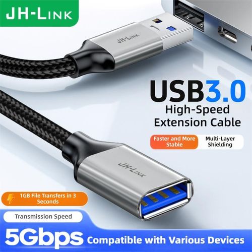 General USB3.0 Extension Cable 5Gbps Anti-Interference Alloy Braided
